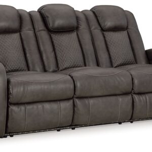 Fyne-Dyme - Shadow - Power Reclining Sofa With Adj Headrest