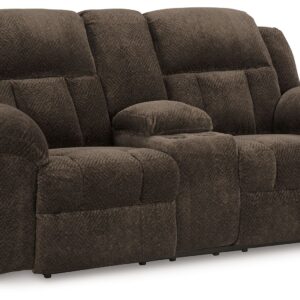 Frohn - Chocolate - Dbl Reclining Loveseat With Console