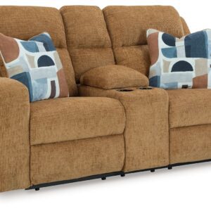 Kanlow - Honey - Dbl Reclining Loveseat With Console