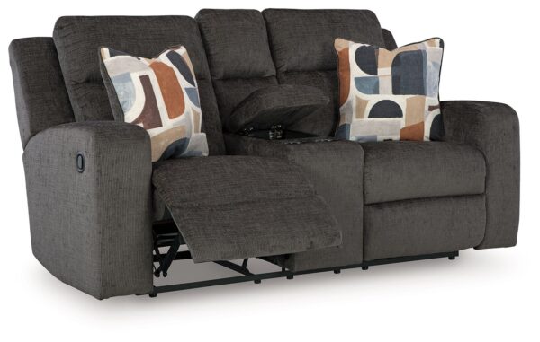 Kanlow - Dusk - Dbl Reclining Loveseat with Console