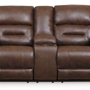 Stoneland - Chocolate - DBL Rec Loveseat w/Console