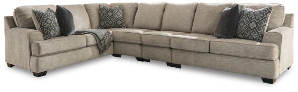 Bovarian - Stone - 4-Piece Sectional With RAF Loveseat