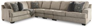 Bovarian - Stone - 4-Piece Sectional With RAF Loveseat