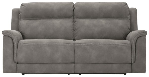 Next-gen Durapella - Slate - 2 Seat Power Reclining Sofa Adj Hdrest