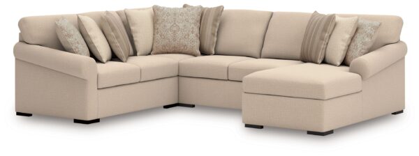 LadyMae - Twill - 4-Piece Sectional With RAF Corner Chaise