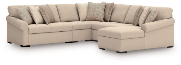 LadyMae - Twill - 5-Piece Sectional With RAF Corner Chaise