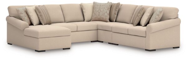 LadyMae - Twill - 5-Piece Sectional With LAF Corner Chaise