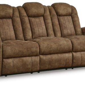 Wolfridge - Brindle - Power Reclining Sofa With Adj Headrest