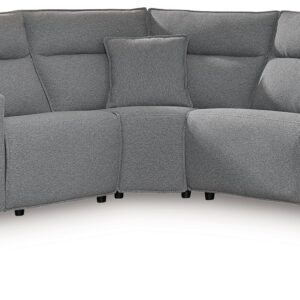 Modmax - Salt And Pepper - 5-Piece Power Reclining Sectional With LAF Zero Wall Power Recliner