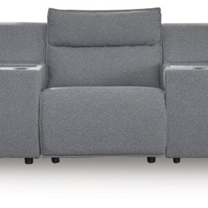 Modmax - Salt And Pepper - 5-Piece Power Reclining Sectional With 2 Storage Consoles