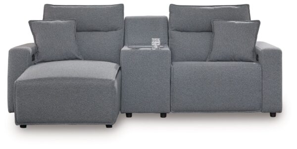 Modmax - Salt And Pepper - 3-Piece Power Reclining Sectional With LAF Chaise And Storage Console