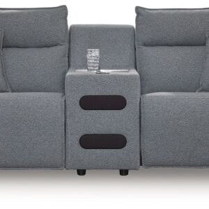 Modmax - Salt And Pepper - 3-Piece Power Reclining Sectional With Audio Console