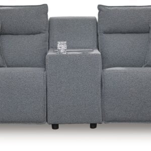 Modmax - Salt And Pepper - 3-Piece Power Reclining Sectional With Storage Console