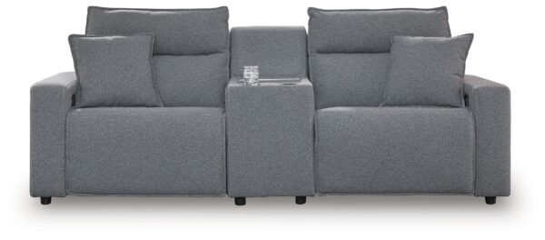 Modmax - Salt And Pepper - 3-Piece Power Reclining Sectional With Storage Console