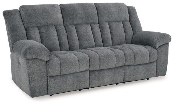 Tip-off - Slate - Power Reclining Sofa With Adj Headrest