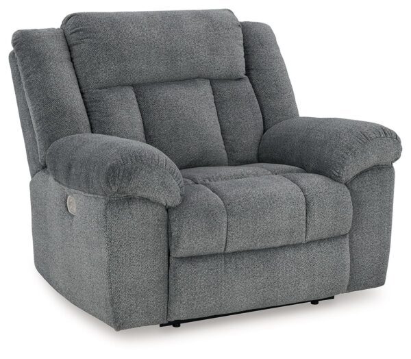 Tip-off - Slate - Power Recliner With Adj Headrest