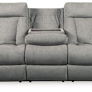 Mitchiner - Fog - REC Sofa w/Drop Down Table
