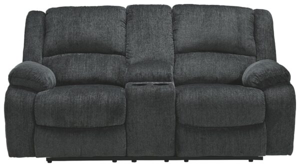 Draycoll - Dark Gray - DBL Rec Loveseat w/Console
