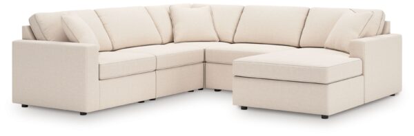Modmax - Oyster - 5-Piece Sectional With Raf Corner Chaise, Wih Laf Corner Chair