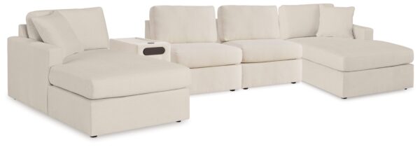 Modmax - Oyster - 5 Piece Double Chaise Sectional With Audio Console