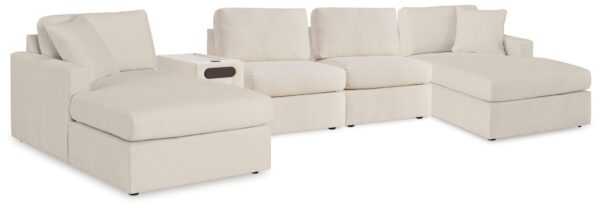 Modmax - Oyster - 5 Piece Double Chaise Sectional With Audio Console