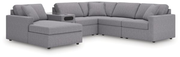 Modmax - Granite - 6-Piece Sectional With Audio System, Laf Corner Chaise And Raf Corner Chair