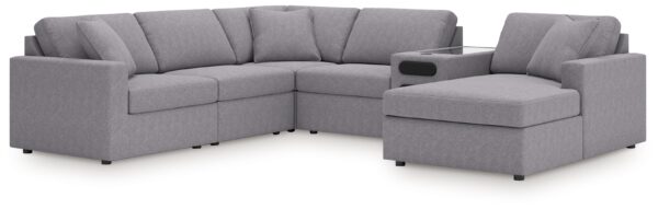 Modmax - Granite - 6-Piece Sectional With Audio System, Raf Corner Chaise And Laf Corner Chair