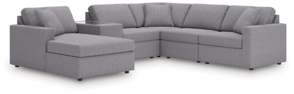 Modmax - Granite - 6-Piece Sectional With Laf Corner Chaise, RAF Corner Chair And Storage Console