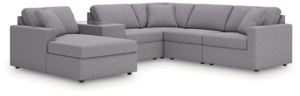Modmax - Granite - 6-Piece Sectional With Laf Corner Chaise, RAF Corner Chair And Storage Console