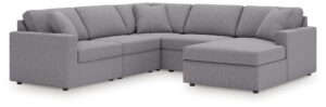 Modmax - Granite - 5-Piece Sectional With Raf Corner Chaise, Wih Laf Corner Chair