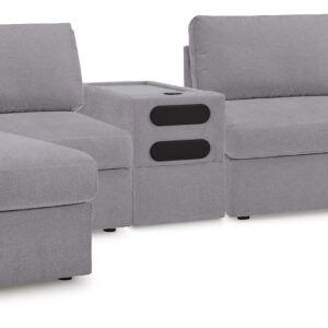 Modmax - Granite - 5 Piece Double Chaise Sectional With Audio Console