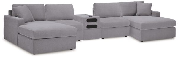Modmax - Granite - 5 Piece Double Chaise Sectional With Audio Console