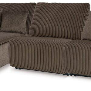 Top Tier - Chocolate - 3-Piece Reclining Sectional With Laf Press Back Chaise