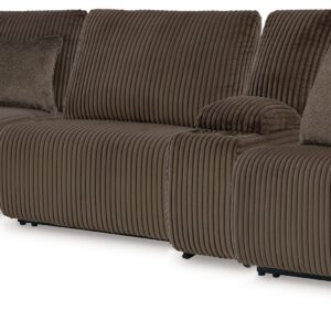 Top Tier - Chocolate - 4-Piece Reclining Sectional With Laf Press Back Chaise