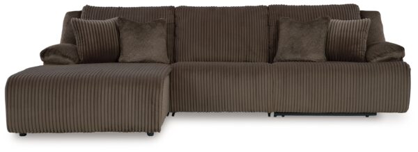 Top Tier - Chocolate - 3-Piece Reclining Sectional Sofa With Laf Chaise