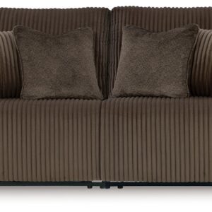 Top Tier - Chocolate - 2-Piece Reclining Sectional Loveseat