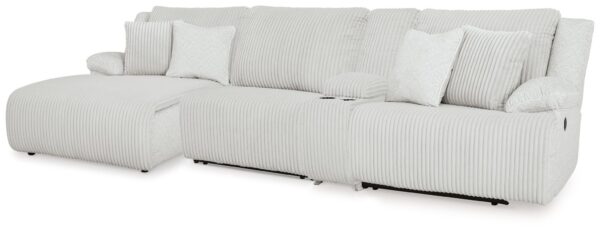 Top Tier - Alloy - 4-Piece Reclining Sectional With Laf Press Back Chaise