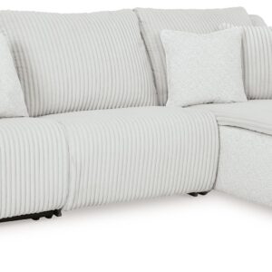 Top Tier - Alloy - 3-Piece Reclining Sectional Sofa With Raf Press Back Chaise