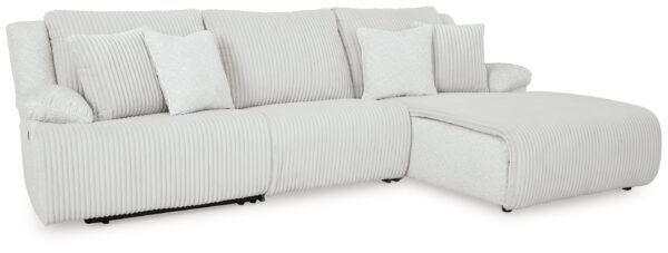 Top Tier - Alloy - 3-Piece Reclining Sectional Sofa With Raf Press Back Chaise