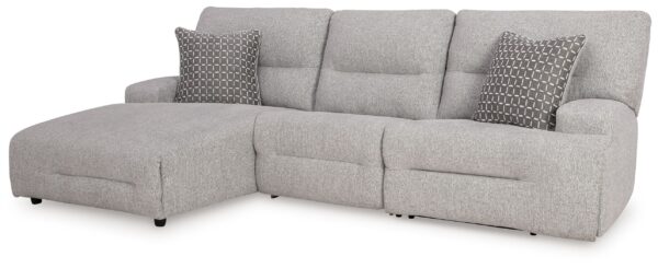 Acklen Place - Pewter - 3-Piece Power Reclining Sectional With LAF Power Reclining Back Chaise