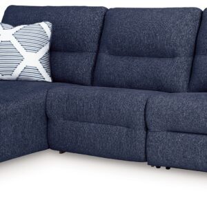 Acklen Place - Navy - 3-Piece Power Reclining Sectional With LAF Power Reclining Back Chaise
