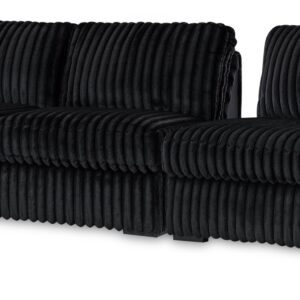 Midnight-Madness - Onyx - 3-Piece Sectional With Laf Corner Chaise