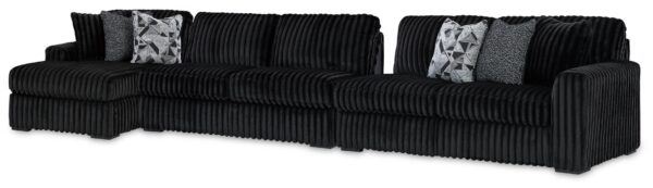 Midnight-Madness - Onyx - 3-Piece Sectional With Laf Corner Chaise