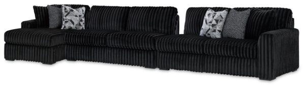 Midnight-Madness - Onyx - 3-Piece Sectional With Laf Corner Chaise