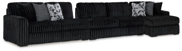 Midnight-Madness - Onyx - 3-Piece Sectional With Raf Corner Chaise
