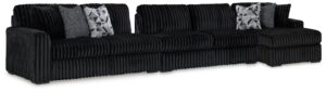 Midnight-Madness - Onyx - 3-Piece Sectional With Raf Corner Chaise