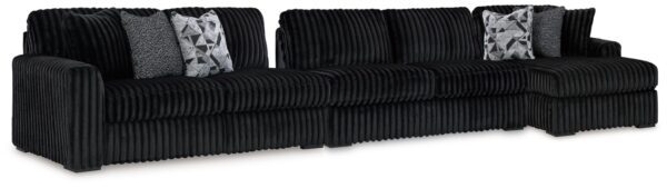 Midnight-Madness - Onyx - 3-Piece Sectional With Raf Corner Chaise