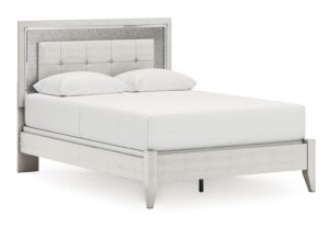 Zyniden - Silver - Queen Upholstered Panel Bed