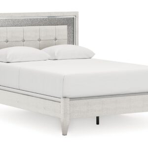 Zyniden - Silver - Queen Upholstered Panel Bed