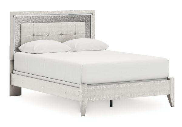 Zyniden - Silver - Queen Upholstered Panel Bed